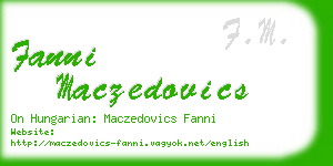 fanni maczedovics business card